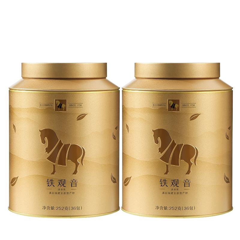 【百亿补贴】八马茶叶铁观音清香乌龙茶罐装252g*2官方旗舰店正品