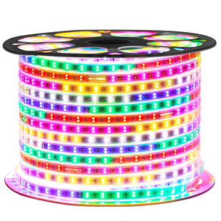 跑马LED灯带条户外防水七彩变色流水超亮闪烁氛围装饰招牌彩灯条