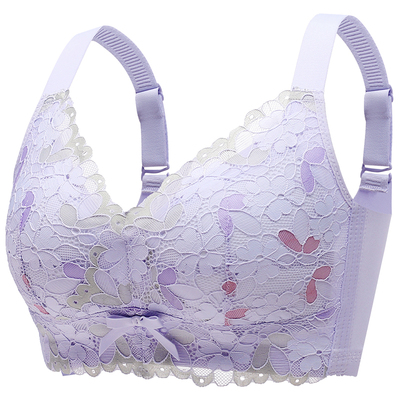 文胸蕾丝大胸显小薄款大码南极人