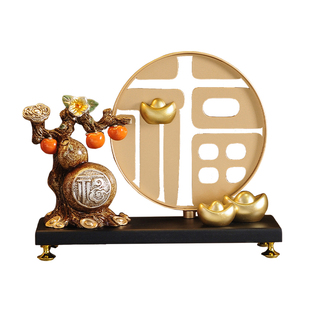 新中式福禄双全葫芦元宝摆件高档客厅玄关酒柜装饰品乔迁新居礼品