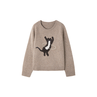 时然大码微胖MM针织衫2025年秋冬新款韩版毛衣巨显瘦遮肉女装上衣