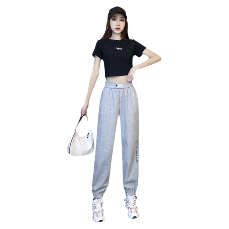 短袖女ins夏季韩版时尚短款修身显瘦纯棉运动健身上衣2021新款潮