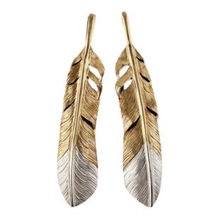 一休高桥吾郎HORIZON BLUE/HB 925纯银 上铜下银羽毛印第安吊坠