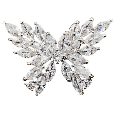 银色蝴蝶西装配饰防走光扣胸针