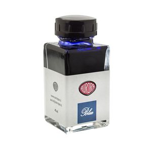 意大利Aurora奥罗拉墨水黑色蓝色蓝黑瓶装流动性好颜色正45ML