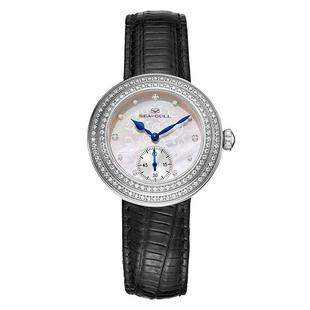 海鸥表女款贝母镶钻手动机械表女士腕表751L送女友