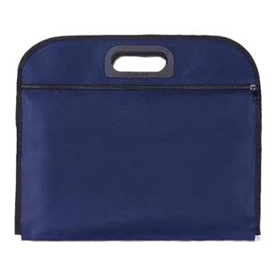 齐心B4加厚帆布文件袋双层拉链A4手提袋商务防水电脑包公文包