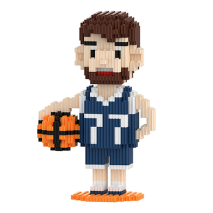 东契奇NBA篮球明星积木玩具摆件手工diy小颗粒拼装礼物送男生礼物