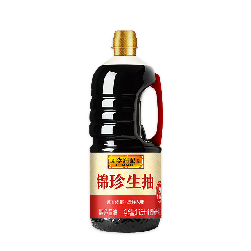 李锦记锦珍生抽1.9L薄盐生抽酿造酱油炒菜点蘸凉拌提鲜商用调味品