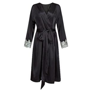 25法式轻奢LP夏maison手工刺绣蕾丝22姆米桑蚕丝睡袍重磅真丝睡衣