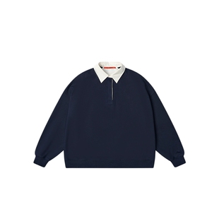 COMMXN·翻领学院卫衣休闲户外简约百搭POLO衫上衣2025秋季新款女