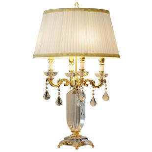 客厅沙发旁大台灯高级感美式复古欧式高端奢华水晶主卧室床头柜灯