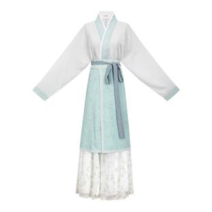 花朝记｜青荠｜宋制汉服飞机袖旋裙两片裙一片式褶裙清新田园日常