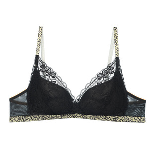 PLATANE梧桐本色内衣薄棉性感豹纹法式无钢圈三角杯文胸WN22208