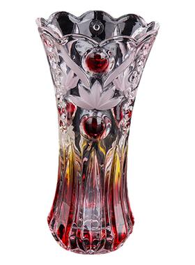水养富贵竹花瓶玻璃欧式晶雕彩