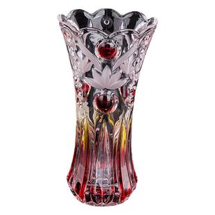 水养富贵竹花瓶水晶玻璃彩色花瓶插鲜花百合欧式客厅玄关摆设简约