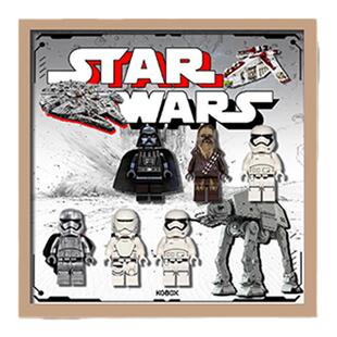 KGBOX乐高抽抽乐星球大战75372 75387人仔磁收纳展示盒相框挂墙