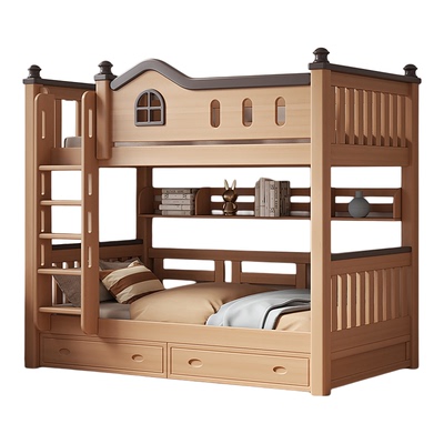 5折冲量榉木上下同宽双层床实木