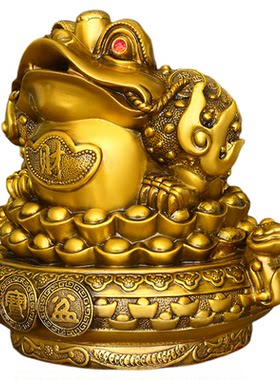 黄铜三足金蟾招财摆件开业礼品