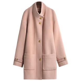 【折扣季】COCOBELLA粉色温柔风毛呢外套中长款呢子大衣WL7063-2