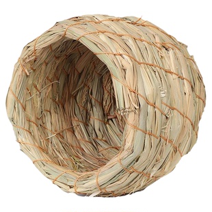 芦丁鸡手编制草窝造景用品玩具鹦鹉鸟窝保暖繁殖草窝鸟巢手工编制