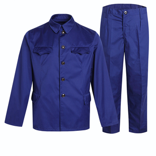 65式老军套装涤卡海款蓝色套装四口袋干部经典套装八十年代军干服