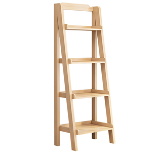 低价清库存全实木书架梯形多层置物架创意花架卧室落地收纳储物架