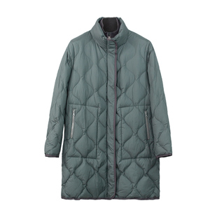 HONRN/红人轻薄立领白鸭绒羽绒服外套女款冬季中长款HG55YR439