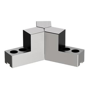 液压卡盘三爪6寸8寸10寸L型台阶加高软爪120度尖角孔位后移正反爪