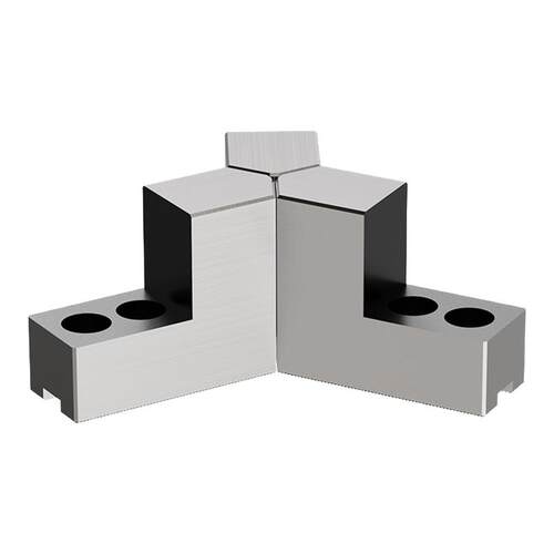 液压卡盘三爪6寸8寸10寸L型台阶加高软爪120度尖角孔位后移正反爪