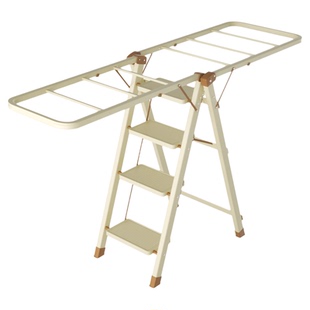 折叠晾衣架多功能家用登高梯一架多用衣架便捷收纳置地梯子晾衣架