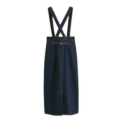 sly复古经典牛仔背带半身裙