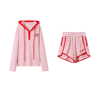 AndreaMartin粉色连帽卫衣/短裤