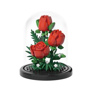 潮乐创永生花积木仿真鲜花拼装花束摆件玩具生日教师节女神节礼物