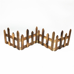 白色栅栏碳化防腐木围栏圣诞节装饰栏杆护栏实木小篱笆橱窗隔断