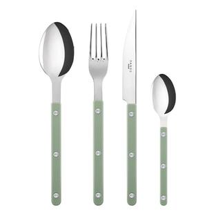 sabreparis法式餐具高级不锈钢牛排餐具刀叉套装勺子家用叉子绿色