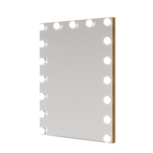 挂墙led带灯炮化妆镜子挂壁方形洗手间影楼梳妆美业工作室专业级