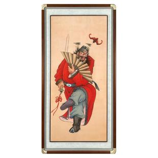 钟馗天师玄关朱砂画装饰画钟魁人物画像国画中堂镇宅挂画客厅壁画