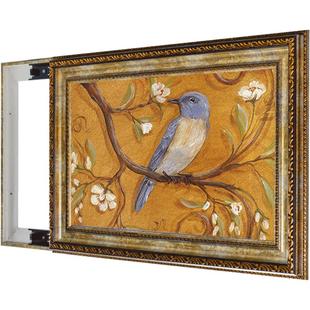 推拉电表箱仿古浮雕框遮挡配电柜壁画墙面凸出隐藏挂画导轨滑道画