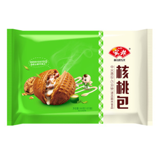 安井核桃包儿童早餐半成品金麦流沙包点速冻豆沙奶黄包子馒头食品