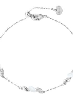 轻奢小众银色米粒手链女