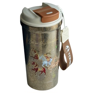 特美刻纯钛保温咖啡杯便携轻奢礼盒装马年水杯朱炳仁联名钛杯礼物