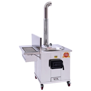 新款柴火灶农村家用烧木柴炉无烟加厚不锈钢户外移动大铁锅土灶台