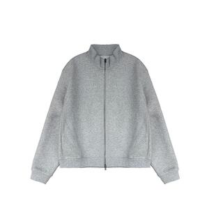 DUPU杜朴 重磅全棉修身加绒拉链卫衣 针织立领内搭叠穿卫衣外套