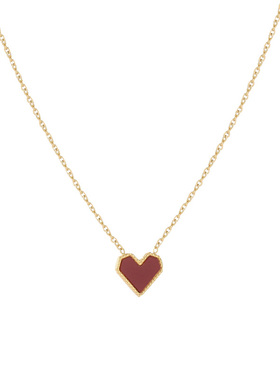 花迹爱心吊坠项链女钛钢不掉色