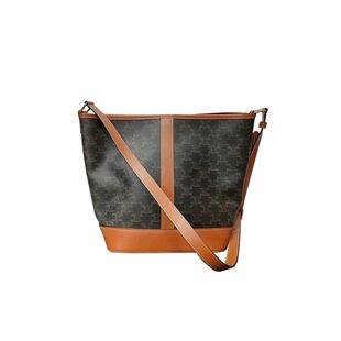 欧洲直邮Celine赛琳女士印花桶包红褐色轻奢个性通勤实用设计中号