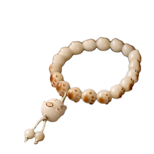 炭烧猫爪菩提根手串盘玩白玉菩提子手链文玩绕指柔学生手持手捻