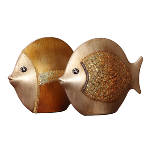 2026橱窗陶瓷鱼摆件酒柜装饰品摆件高级玄关客厅摆件乔迁新居礼物