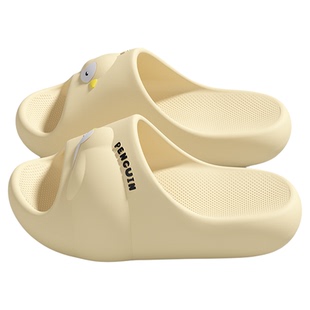 呆萌企鹅拖鞋女款2026夏新款卡通时尚外穿室内家居防滑防臭凉拖男