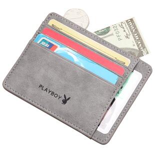 花花公子男士卡包超薄小巧迷你驾照驾驶证一体多卡位证件卡片钱包